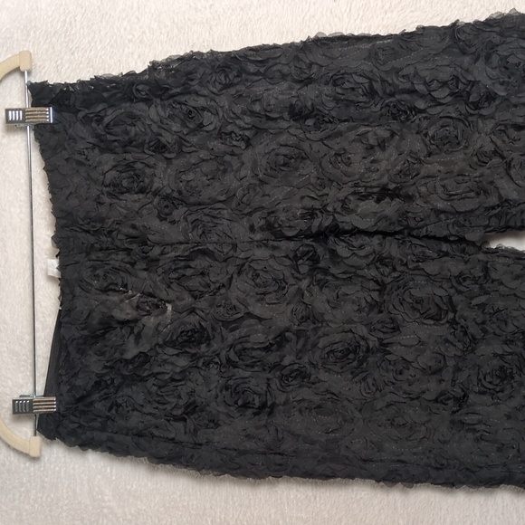 Kimchi Blue Urban Outfitters‎ Black Rosette Sheer Cropped Pants Size L - Picture 5 of 12